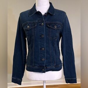 Like New, Nine West Dark Wash Fitted Jean Jacket, Breast Pockets, Size Junior M